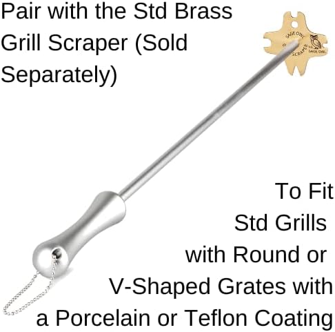 Sage Owl Grill Scraper Long Handle - Combine This Grate Scraper Accessory with Your Sage Owl Grill Scraper to Clean Your BBQ Grill While It is Still HOT