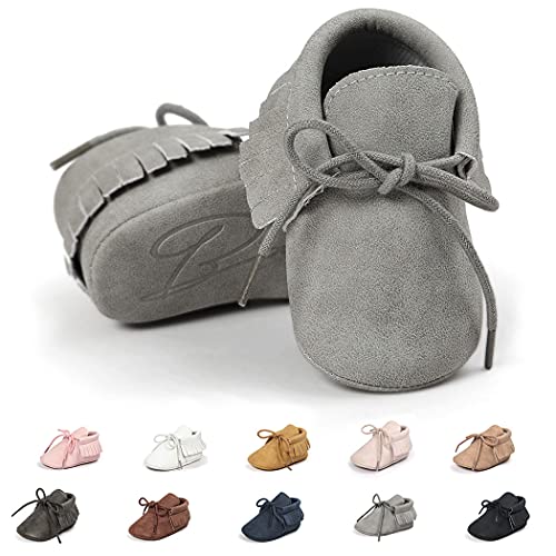 Image of Baby Loafers Boys Girls Infant Shoes Soft Sole Tassels Moccasins Anti-Slip Crib Shoes