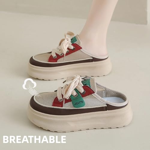 Y2k Platform Chunky Sneakers Retro Mesh Breathable Aesthetic Slip-on Walking Shoes for Women's Summer Casual Outfit2