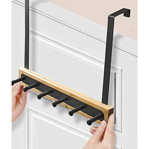 Ganchos Adhesivos Para Pared Gancho de la puerta de la casa de madera de madera de acero inoxidable negro 20 * 40 * 5 * 6 cm Puerta sin clavo Tipo de espalda Tipo de espalda sin fisuras Colga
