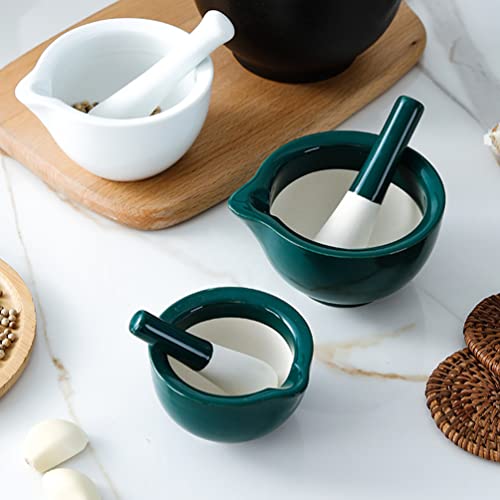 YARNOW Argamassa de Porcelana E Pilão 1 Conjunto de Moagem de Alimentos Cerâmicos Argamassa Verde Es