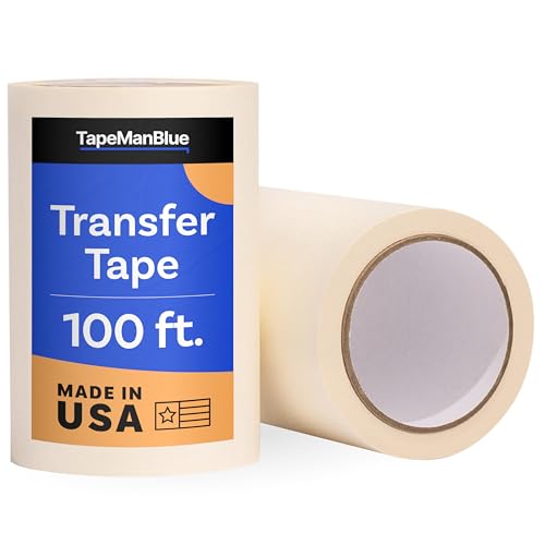 TapeManBlue 6' x 100' Roll of Paper Transfer Tape for Vinyl, Made in America, Premium-Grade Transfer...