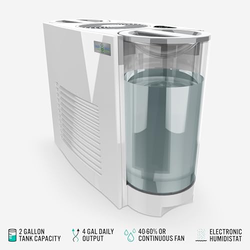 Vornado EVDC500 Energy Smart Evaporative Humidifier with 2 Gallon Dual Tank Capacity, LED Display, Automatic Shut-off, Electronic Humidistat, 4 Fan Speeds for Large Rooms up to 1000 sq ft by Vornado - Image 2