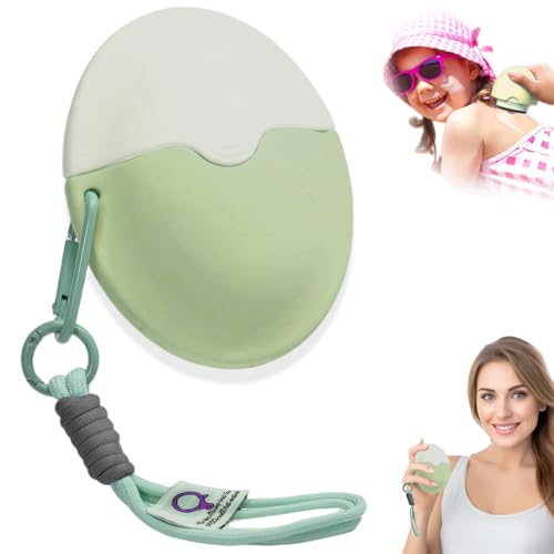 Image of Sunscreen Applicator - Portable BPA-Free Refillable Roll-On Sponge with Replacement Heads - Smooth, Mess-Free Application for Kids, Adults & Families - Perfect Travel Size (Green)