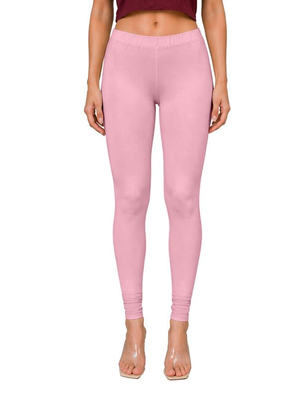 Image of TRENDMALLS Women's Microfiber Elastane Stretch Soft Churidar Length Leggings with Ultrasoft Waistband