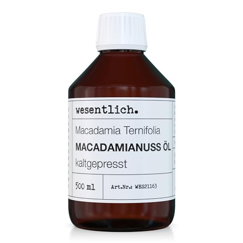 Aceite de macadamia prensado en frío 500 ml – 100% aceite puro (Macadamia Integrifolia) de wesentlich.