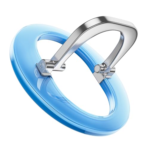Image of SUPERONE MagSafe Phone Grip, Adjustable Magnetic Phone Ring Holder Stand | Removable Magsafe Phone Ring Holder and Kickstand, Compatible with iPhone 17-12 Series and MagSafe Case, Accessories - Blue