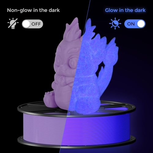 Image of FLASHFORGE Glow in The Dark Rapid PLA Filament 1.75mm, High Flow Speedy 3D Printer Filament Luminous Purple, Max 500mm /s High-Speed Printing, High Brightness and Long-Lasting Glowing Effect