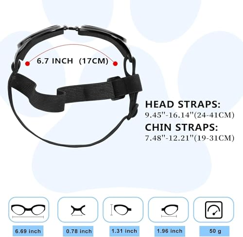 Image of Dog Sunglasses Dog Goggles for Medium Large Breed Dogs, Wind Dust Fog Protection Eye Wear Pet Glasses with Adjustable Strap for Motorcycle Car Driving Swimming Over 15lbs - 1 Pcs Goggles