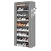 Produktbild Trintion 10 Schicht Schuhregal Schuhschrank Schuhständer Schuhablage Staubdichtes für ca. 27 paar Schuhe staubdichtes Regale (58 x 28 x 160 cm) (Grau)