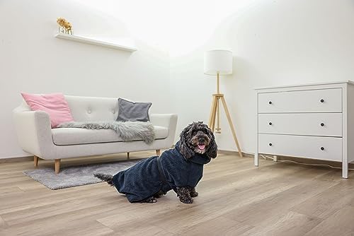 Kerbl Pet Bademantel für Hunde, blau, S, Rückenlänge 40 cm