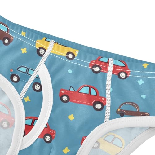 Wusikd Cute Cars Boys' Underwear Cotton Blue Boys Briefs Soft Toddler Underwear 2T4