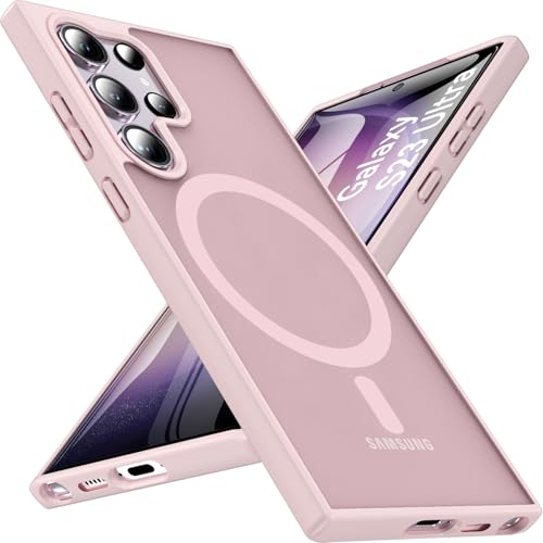 Magnetisch Für Samsung Galaxy S23 Ultra Hülle,Militärschutz Handyhülle für Samsung S23 Ultra mit MagSafe Matt Transluzen...
