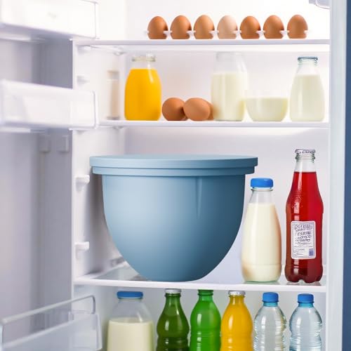 Image of GuanQiao Silicone Bowl Liners for 5 Qt KitchenAid Mixers, 3 Liners with Lids, Blue /Beige /Green
