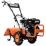 Gas Tiller and Cultivator, 212CC 4-Stroke OHV Rear Tine Rototiller 7HP - 20' Width 8' Depth Power Tiller for Gardening, 5-Level Height Adjust, 13' Air Tire, Soil Cultivation & Plant Prep