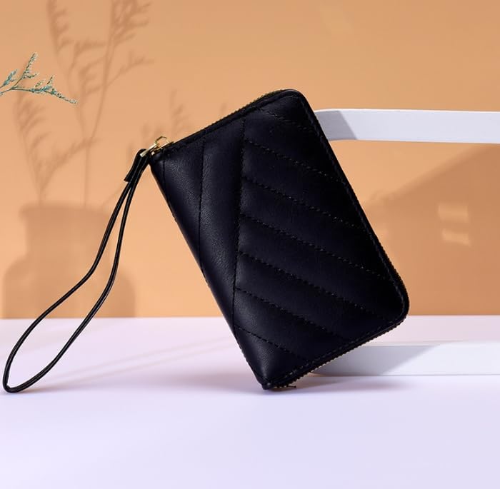 Women's Long Wallet – Large Capacity Zipper Wallet with Multi-Card Slots and Sleek Textured Design