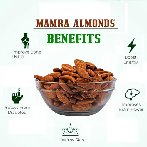 Image of NUTS BLOOM Natural Kashmiri Mamra Almonds 250 gm | High Oil Content, Vegan & Vitamin E | Thumb Badam /Totally Curved Mamra Almonds | Jumbo Size Mamra Badam Giri
