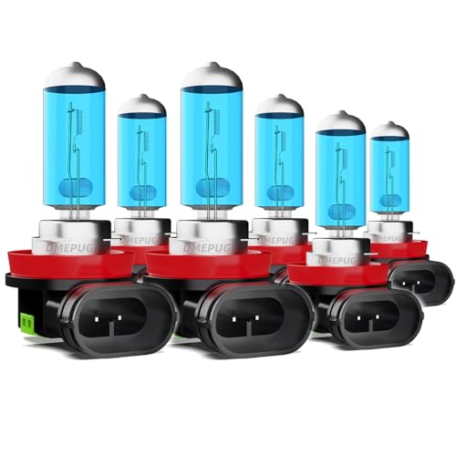 Image of Light Bulbs Compatible with Chevy Captiva Sport 2012-2015,H9 H11 Headlight Bulbs High and Low Beam, H11 /H8 Fog Light, 6000K Bright White, Plug n Play, 6-Pack