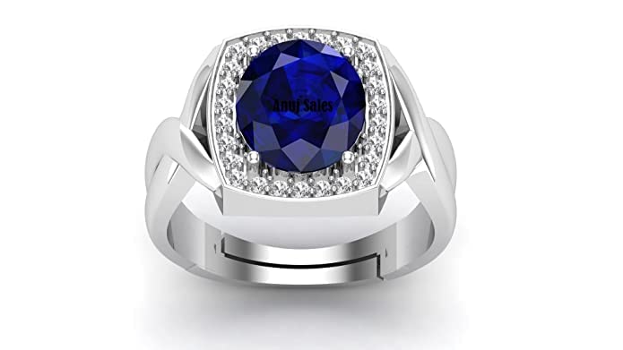 Anuj Sales Unheated Untreatet 9.00 Carat AAA+ Quality Natural Blue Sapphire Neelam Silver Plated Adjustable Gemstone Ring for Womens and Mens (Lab - Certified) (B09WF7629Y) Amazon Price History, Amazon Price Tracker