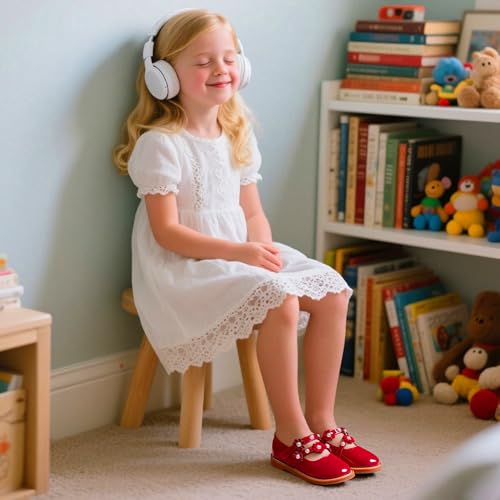 Image of Kiderence Toddler Girl Mary Jane School Uniform Dress Shoes Oxford Flats | Wide Toe Box Great Comfort for Student Shoe and Flower Girl Shoe for Wedding, Parties, Church