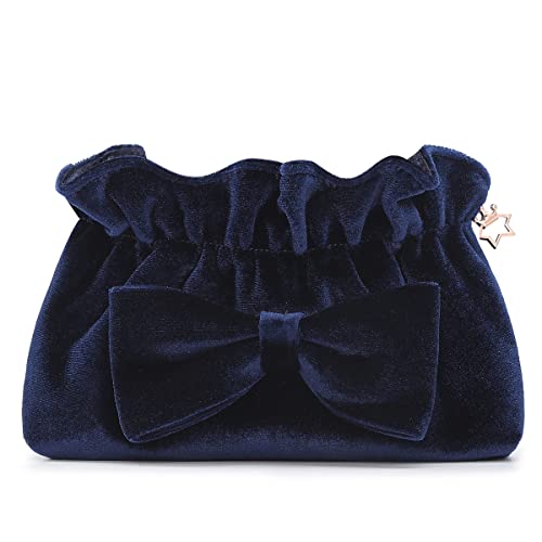 Lazy Trousse de maquillage portable avec cordon de serrage, trousse de maquillage pour femmes, filles, gamme VanFn P.Travel, bleu marine Cover