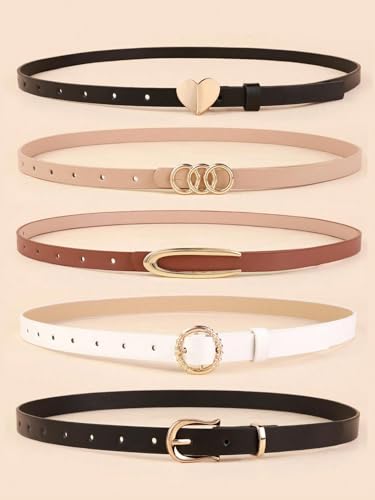 Image of Shining Diva Fashion Leather Belts For Women And Girls 5 Pcs Combo Stylish Waist Belt For Dresses Jeans (16907LB)