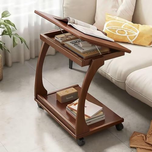 LumingLight�T�C�h�e�[�u�� ���@�\ �f�X�N�g�b�v�p�x�����\ �L���X�^�[�t�� �ؐ� �ړ��ł������ȃe�[�u�� ���[�I �g���i �x�b�h�e�[�u�� �\�t�@ C���^ �g���ȒP (�f�X�N�g�b�v�p�x�����\,M:60x40x65cm,�N���~�F) [���s�A���i