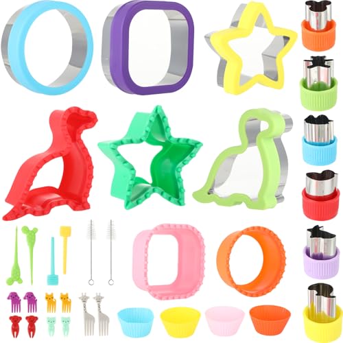 30Piezas Cortadores de Galletas Sándwich Acero Inoxidable - Moldes galletas - Cortadores de galletas - adecuado para hacer pan y sándwiches, en forma de galletas dinosaurios