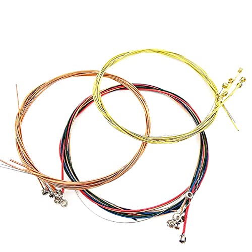 RANRAO Lot de 5 jeux de 30 cordes de rechange en acier pour guitare acoustique, or rose - Les Beatles, Paul McCartney, John Lennon, RIngo Starr, George Harrison RANRAO Lot de 5 jeux de 30 cordes de rechange en acier pour guitare acoustique, or rose – Image 4