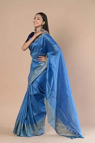 Charkha Silk gold tussar silk saree in tussar silk – image 2