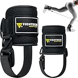 FIGHTECH Ankle Straps Cable Machine Attachment for Gym - Cable Kickback Ankle Straps - Padded Ankle Cuffs for Glute Kickbacks and Leg Workouts (Black PRO)