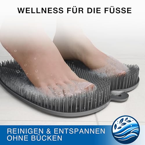 VMbathrooms Fußzauber Das Original | Rutschfeste Fußbürste für Massage & Fußreinigung | Silikon Fußwaschmatte für die Dusche | Fußschrubber mit Peeling Effekt 4