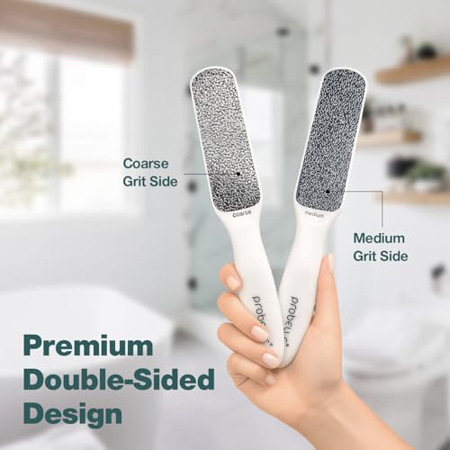 Image of Probelle Double Sided Multidirectional Nickel Foot File Callus Remover - Immediately Reduces calluses and Corns to Powder for Instant Results, Safe Tool (White)