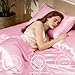 Love's cabin Satin Queen Sheets Set - 4 Piece Pink Silky Bed Sheets Set with Deep Pocket, Luxury Silk Feel Satin Queen Size Sheet Set (1 Flat Sheet, 1 Fitted Sheet, 2 Pillow Cases)