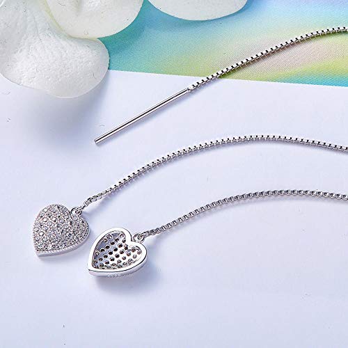 Pendientes de plata de ley 925 con corazón de circonita para el día a día 5