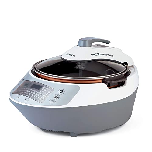 Ariete Multi-Cooker Twist 2945, Machine à Cuisiner, Marmite Électrique Multifonction avec 30 Programmes de Cuisson Préréglés, Écran Lcd, Capacité de 5 L, 1900W, Blanc