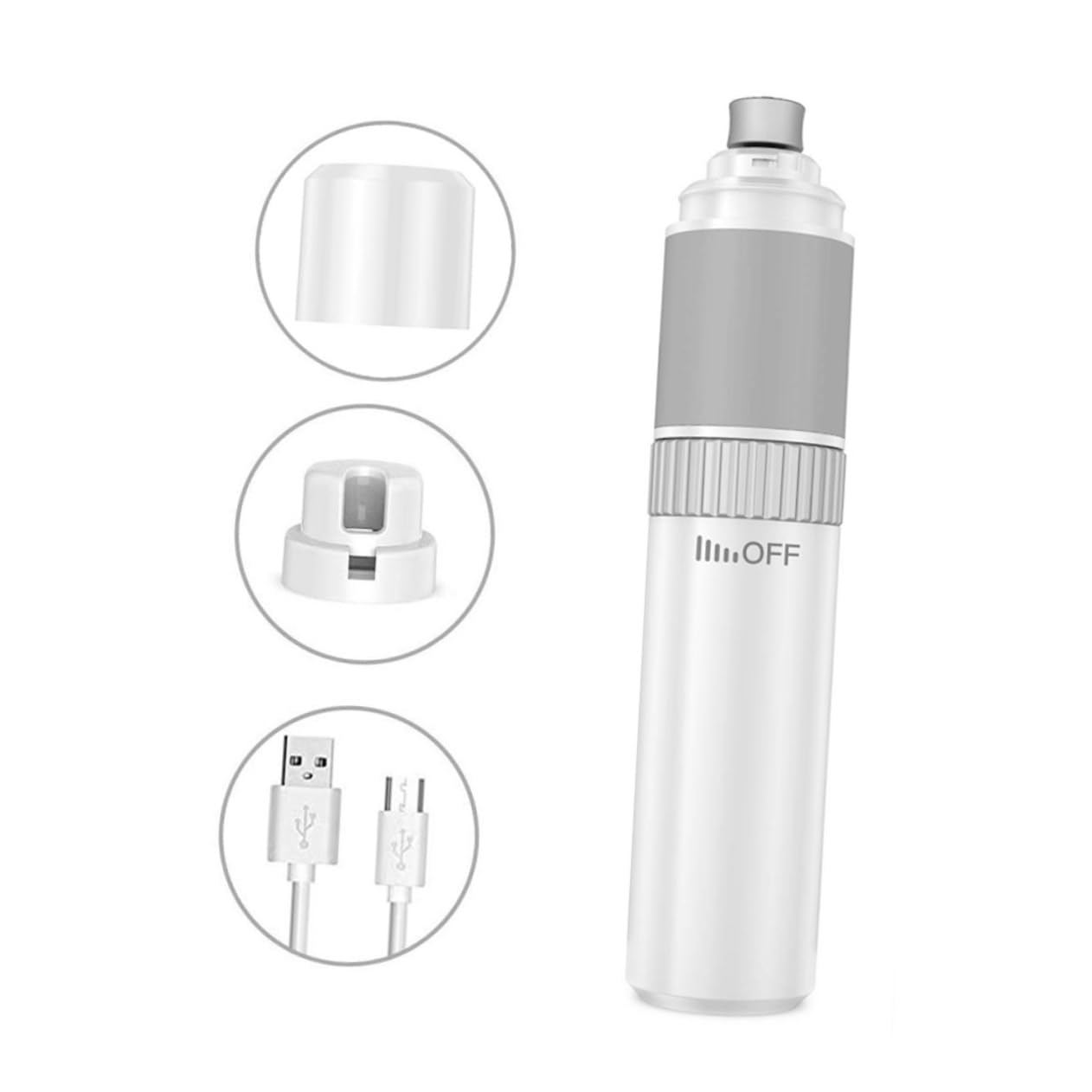 POPETPOP 1PC Pet Nail Grinder Automatic Electric Nail Trimmer for Dogs Cats Ergonomic Design White