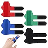 【4 colores】: Nuestro paquete contiene 4 férulas de dedo reutilizables, con cuatro colores de rojo, azul, negro y verde, que pueden satisfacer sus necesidades diarias de reemplazo.