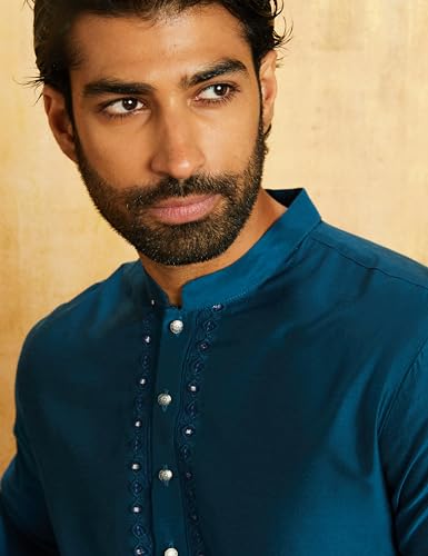 Image of Amazon Brand - Symbol Men Festive Embellished Long Kurta (Regular Fit)