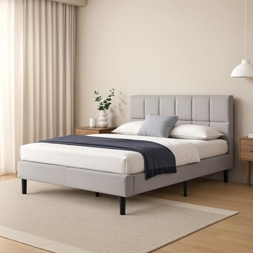ZINUS Lottie �x�b�h�t���[�� �t�@�u���b�N �_�u�� ���C�g�O���[ �X�N�G�A���V���[�g�w�b�h�{�[�h 36cm �z�e�����C�N �ؐ� ���̂� �É� �z���� �ϋv�� �ʋC�� ��� | �x�b�h �g���ȒP �H��t�� �W�k�X | ���{���K�i FSPBO