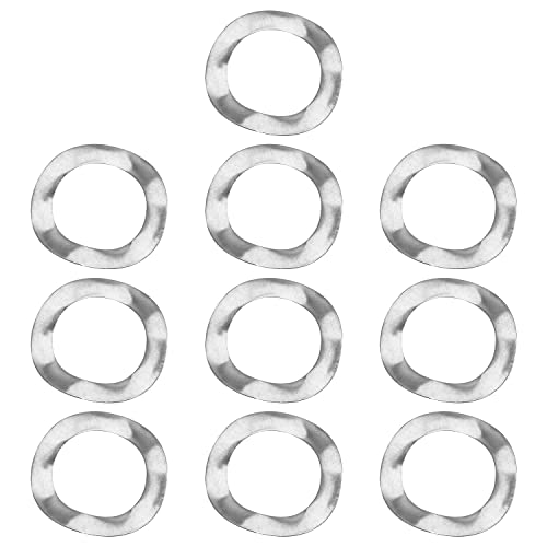MroMax 304 Stainless Steel Wave Spring Washer-0.71" x 0.47" x 0.01"(ODxIDxT) Sealing Gasket for Screw Bolt Metallic for Home Decoration, Outdoor Construction Silver 10PCS