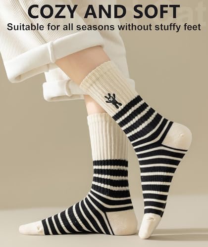 Image of IIG 5 Pairs Womens Novelty Cute Crew Socks Colorful Funny Ankle Socks Gifts for Womens Socks