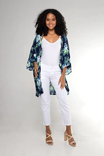 Image of Family Matching Hawaiian Clothes, Orchid Breeze Navy | Lightweight 100% rayon • Family matching outfits • Beach vacations • Luaus • Cruises • Family photos