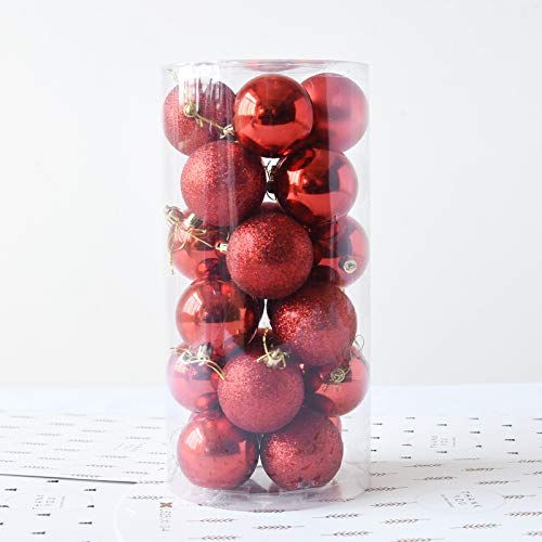 Boules de Noël 8 cm plastique lot de 24 évite la casse décoration sapin durable