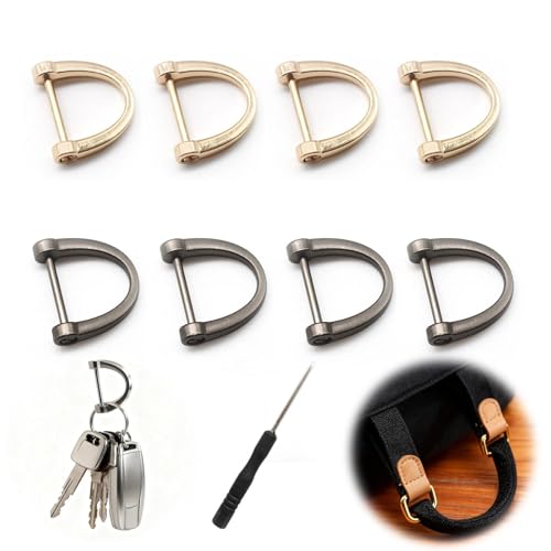 🔲 Soddisfa la Domanda: 8 pezzi di anelli a D a ferro di cavallo a forma di U, con colori oro e nero e una larghezza interna di 18 mm, che ti consente di appendere più ornamenti.
