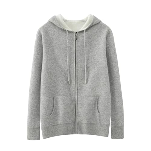 Men's Zipper Hooded Cardigan 100 Percent Merino Wool Knitwear Thick Soft Warm Sweater Winter Casual Tops4