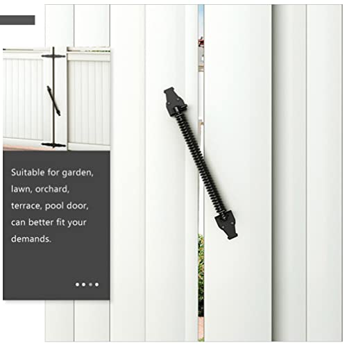 Tehaux Self Closing Gate Door Spring, Heavy Duty Gate Closer Wooden Gates Spring Closer Carbon Steel Outdoor Door Spring With Screws For Wooden And Vinyl Fence (Black) #TOP4