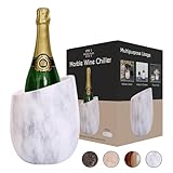 Marble Hives Marble Wine Chiller- Premium Wine Chiller Bucket- Perfect Wine Bottle Chiller- Keep Your Champagne Chiller and Safe- Easily Holds 750ml Bottle - Wine Cooler (White new)