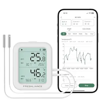 Freshliance BlueTag TH30R-I Bluetooth Temperature & Humidity Data Logger with External Probes