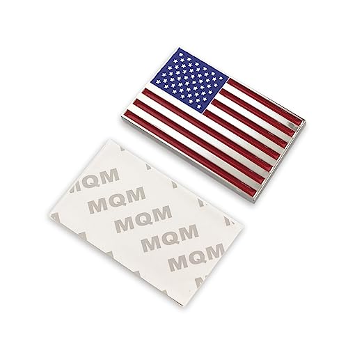 Image of 1Pc American Flag Sticker Decal 3.35 inch Metal Flag Car Stickers Emblem Bumper Stickers Logo for Vehicle Car Chrome USA US Flags Decals for Trucks Motorcycle 3D Badge(Silver Blue red)